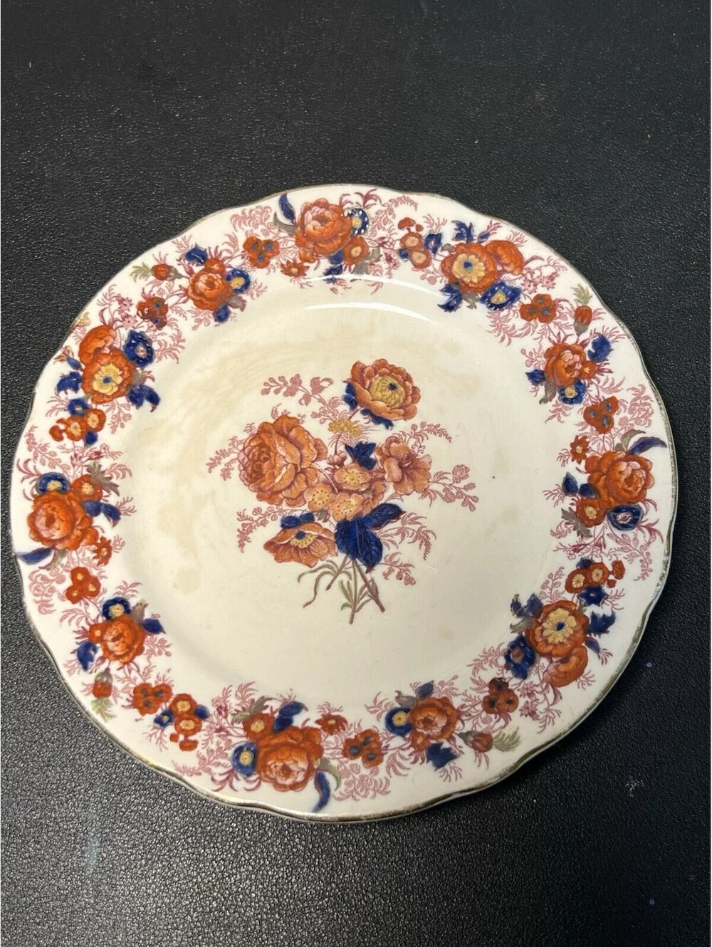 Royal Cauldon Vintage 1930s 2 Majestic Bread Butter Plates 6.5” ONE REPAIRED